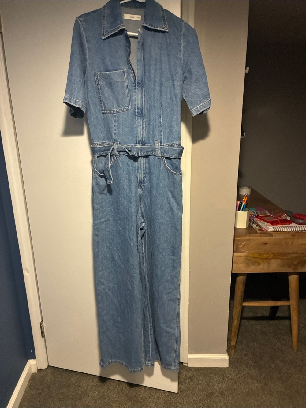 Light Blue Denim Woman’s One-Piece Jumpsuit